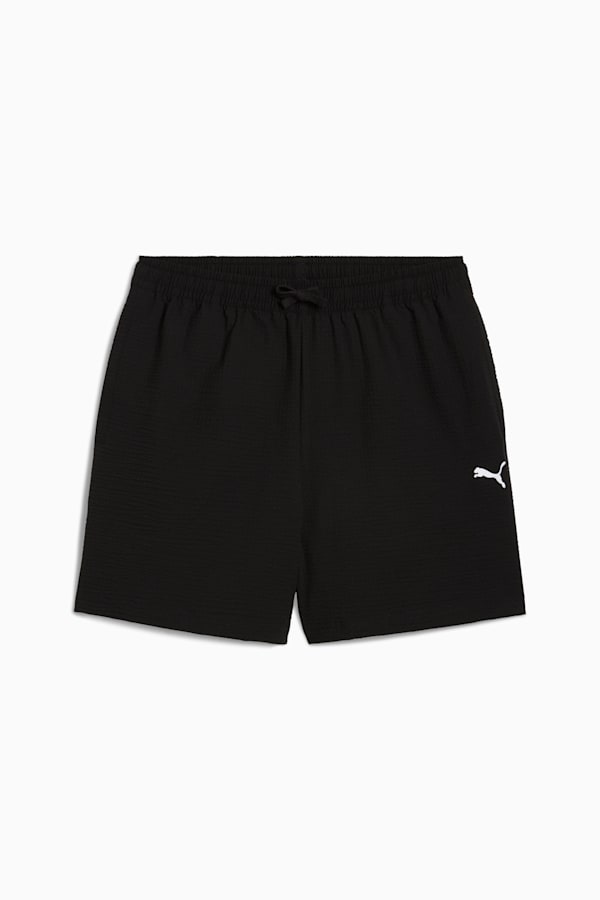 WARDROBE Essentials Seersucker Relaxed Shorts 6" Men, PUMA Black, extralarge